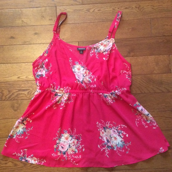 Torrid Pink Floral Blouse, Size 0 - Picture 6 of 8